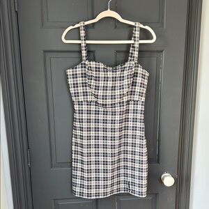 Hollister Black and White Mini Sheath Dress with Square Neck